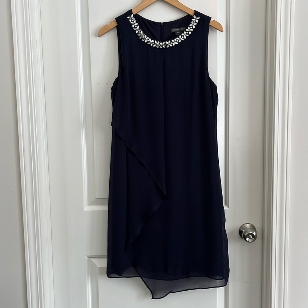 Covington navy sheer evening dress size 12